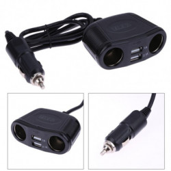 Bil Bil 4 Sätt Mång Uttag Likström 12v 24v Bil Cigarett Lättare Splitter Dubbel Usb Laddare