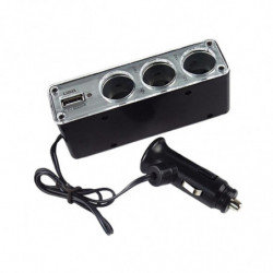 3 Sätt Bil Cigarett Lättare Uttag Splitter Laddare Kraft Adapter Dc Usb Hamn Plugg 12v24v