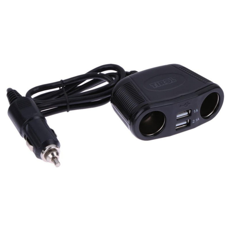 150w 4 Sätt Mång Uttag Likström 12v 24v Bil Cigarett Lättare Splitter Dubbel Usb Hamnar 1a 2 1a Bil