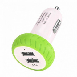 Bil Laddare Grön Färg Mini Dubbel 2 Hamn 12v Usb Bil I Bil Laddare Adapter Adapter Laddning Cigarett