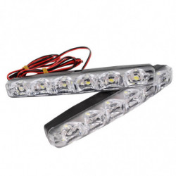 2pcs Led Bil Dagtid Löpning Lights Dr I 6 Lysdioder Likström 12v 6000k Bil Ljus Källa Bil Styling