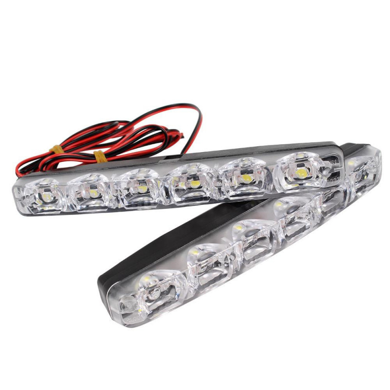 2pcs Led Bil Dagtid Löpning Lights Dr I 6 Lysdioder Likström 12v 6000k Bil Ljus Källa Bil Styling