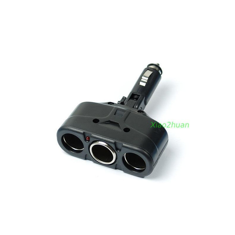 1 St Svart 3 Sätt 12v Bil Cigarett Uttag Splitter Bil Adapter Laddare Usb Kraft Adapter