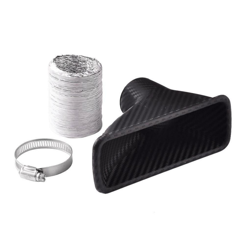 1kit Universell Bil Turbo Luft Intag Rör Turbin Inlopp Rör Luft Tratt Kol Fiber Runt 4