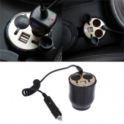 2 Sätt Bil Uttag Splitter Bil Cigarett Lättare Uttag Splitter Laddare Kraft Adapter Dc Usb Hamn Plugg