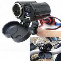 12v Bil Motorcykel Cykel Vattentät Cigarett Lättare Usb Kraft Laddning Uttag 1 Pc