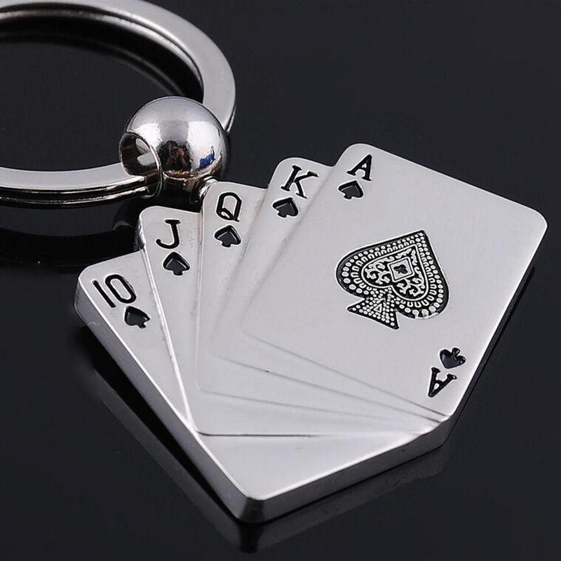 Häftigt Metall Ckel Kedja Ringa Poker Keychain Ckelbricka Ckelring På Bil