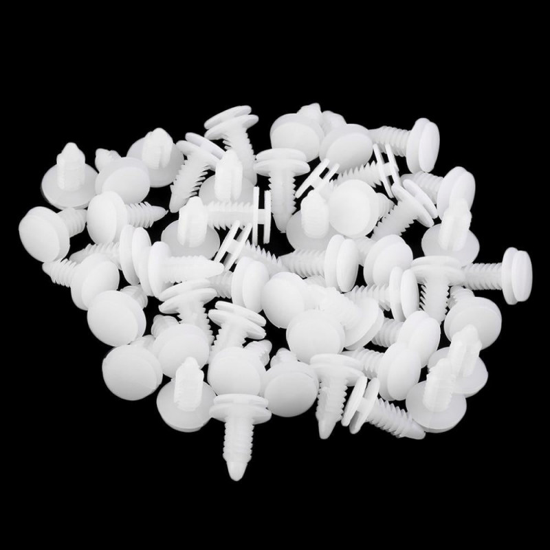 50st 8mm Hål Dörr Nit Skjuta På Klämma Vit Bilar Fodrad Omslag Barbs Jul Träd Nit Fasteners Bil