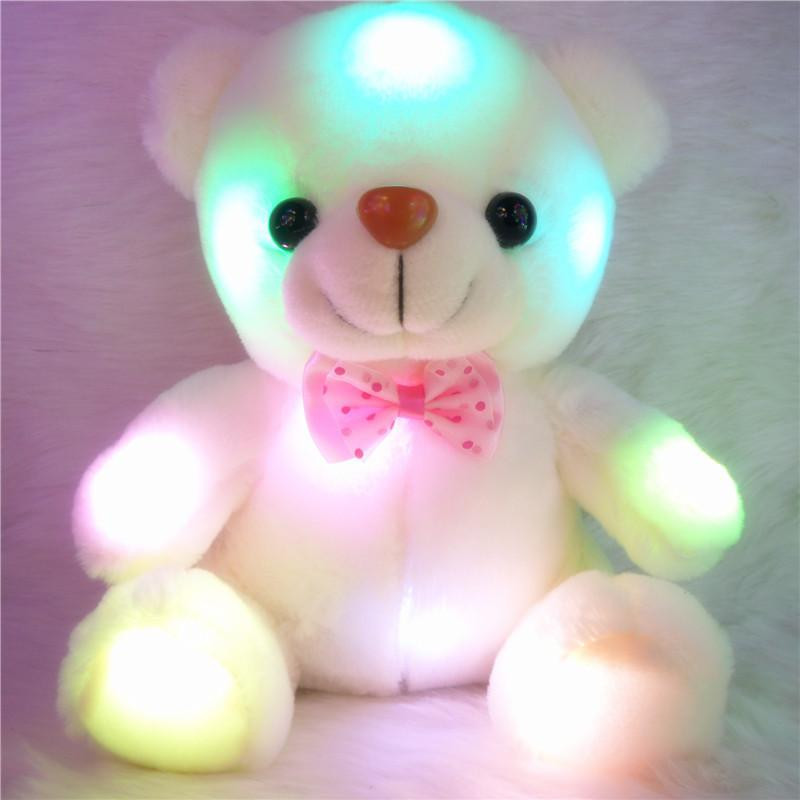 20cm Härlig Mjuk Led Färgrik Lysande Mini Teddy Björn Plysch Leksak Fylld Plysch Leksak För Födelsedag