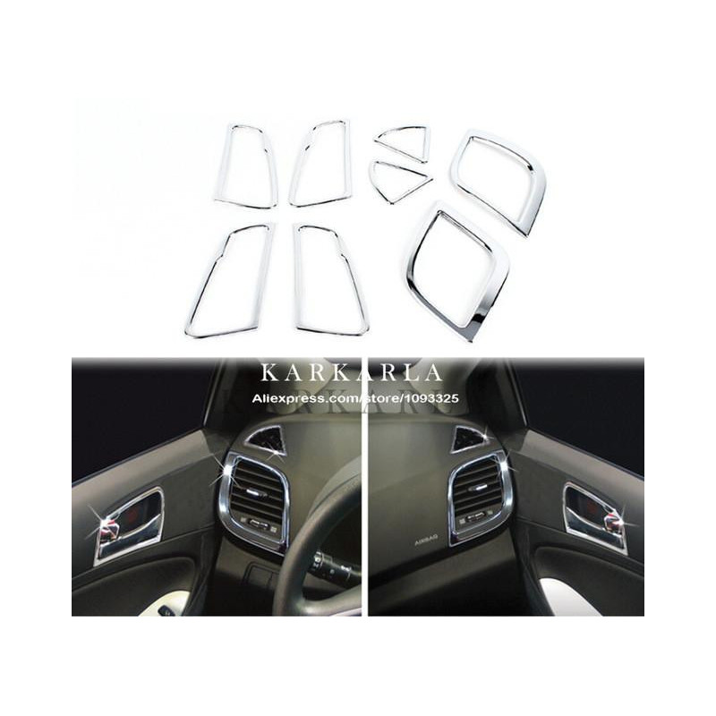 8pcs Magmuskler Krom Interiör Utlopp Dekoration Ringa Gjutning Trim Covers För Hyundai Accent I25 Solaris