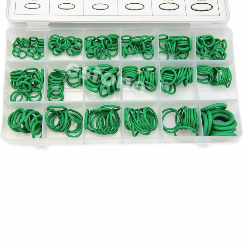 Gummi 270pcs 18 Storlekar Oring Utrustning Grön Metrisk O Ringa Seals Nitril