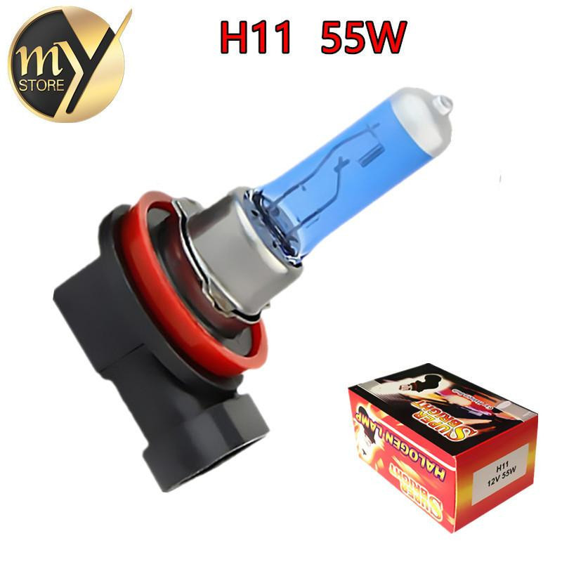 H11 55w 12v Super Vit Halogen Glödlampa Dimma Lights Hög Kraft Bil Strålkastare Lampa Bil Ljus Källa