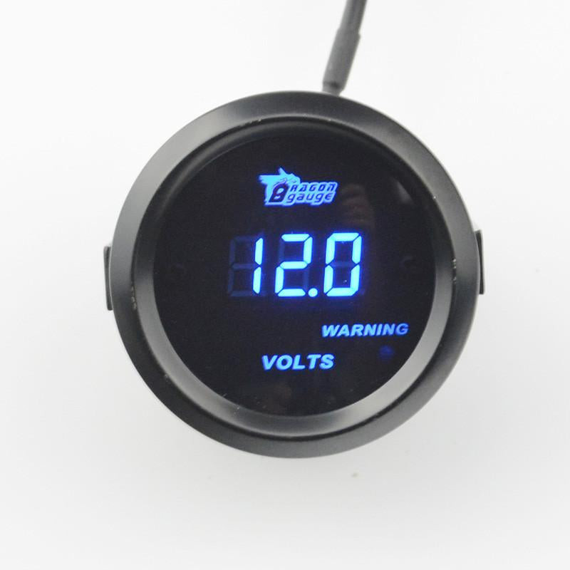 2 Tum Svart Skal Och Blå Led Ljus Bil Bil Motorcykel 12v Spänning Meter Volt Mätare
