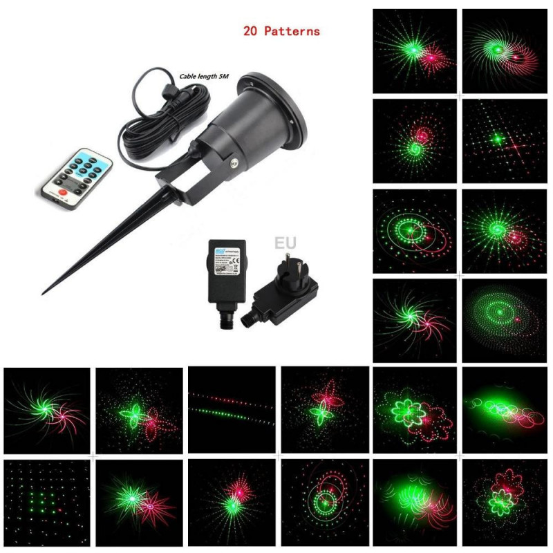 20 Renderingar Laser Ljus Utomhus Vattentät Ip65 Ir Kontrollera Röd Grön Jul Laser Ojektor Lampa Bar