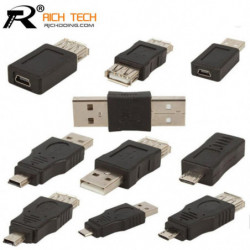 10 St Full Uppsättning Usb Kontakt Manlig Till Kvinna Micro Otg Mini Otg Adapter Sells I Bulk Rik Tech