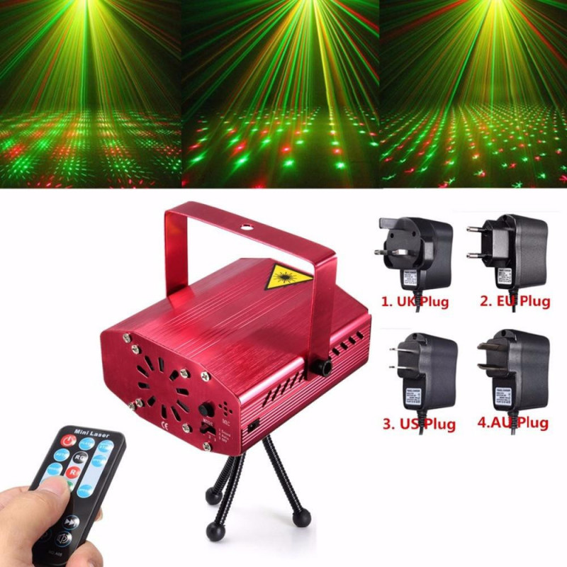 RÖd Mini R G Bil Röst Jul Dj Disko Led Laser Skede Ljus Ojektor Med Avlägsen Kontroller
