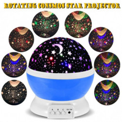 Romantisk Roterande Stjärna Måne Himmel Rotation Natt Ojektor Ljus Lampa Utsång Med Barn Säng Lampa