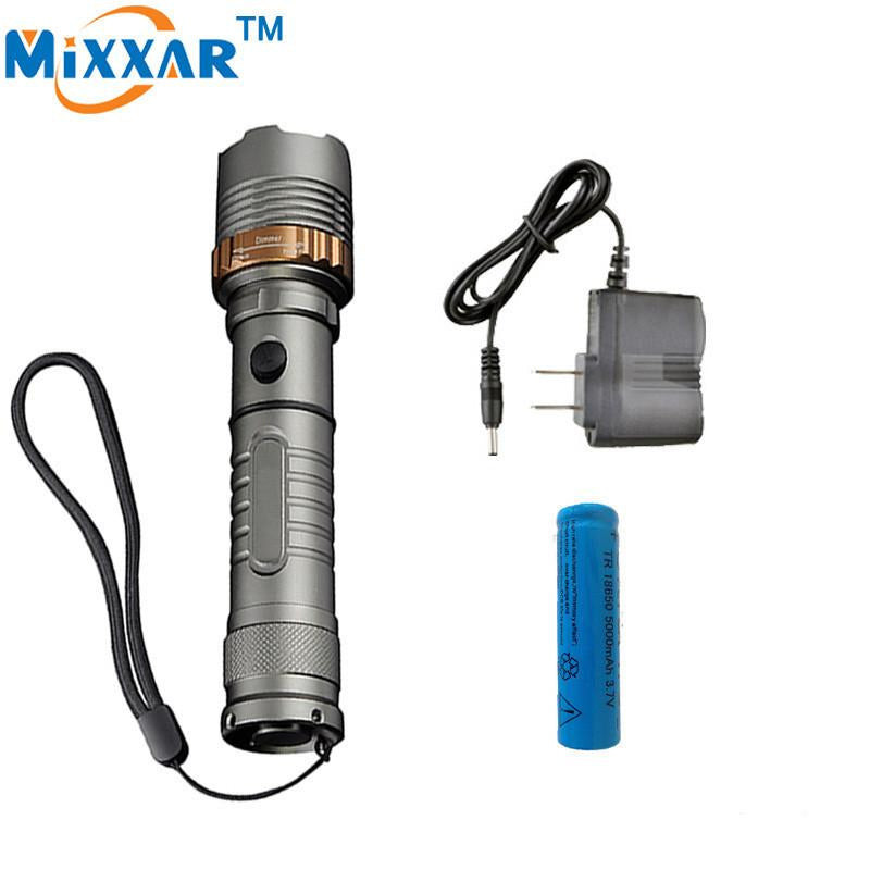 Zk30 Själv Försvar Led Ficklampa Cree Xml T6 Laddningsbara 4000lm Fackla Lampor Kraftfull Lykta Taktisk