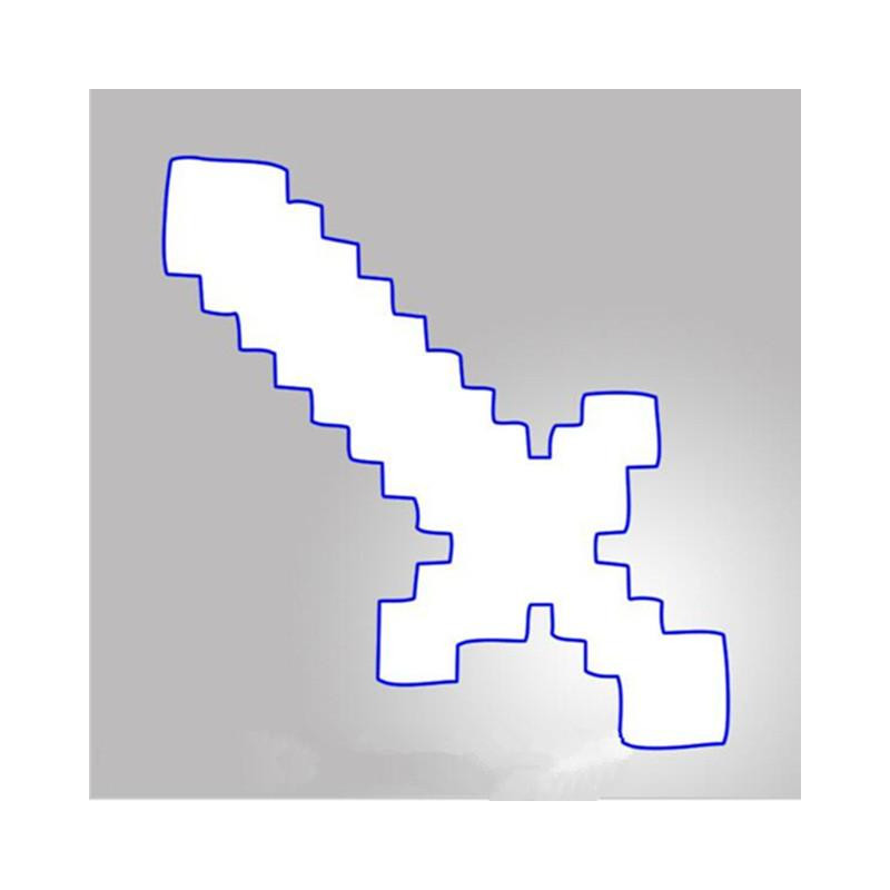 Aste Design Mini Storlek 45cm Minecraft Blå Diamant Svärd Mjuk Eva Skum Leksak Svärd Minecraft Klassisk
