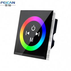 Dc12v24v 12a 4a Ch Svart Vägg Monterad Rgb Rör Panel Led Kontroller Rör Panel Rgb Full Färg Led Kontroller