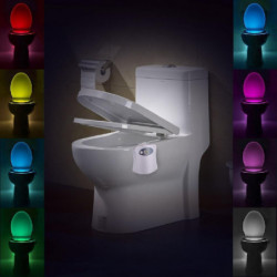 Sensor Rörelse Aktiverad Led Toalett Natt Ljus Batteridriven 8 Skiftande Färger Magi Toliet Led Sensor