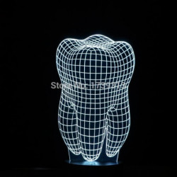 Tand Form 3d Illusion Led Tabell Lampa Natt Ljus Fs2874