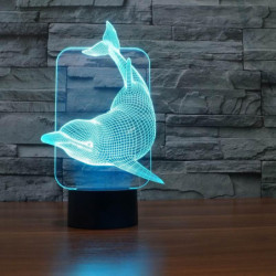 Härlig Stygg 3d Delfin Design Led Tabell Lampa Med Usb Kabel Nattlampor Som Barn Barn