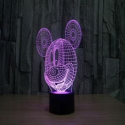 Kreativ Mode Små 3d Led Lampa Små Natt Lampa Sängpos Trunc Lampa Mickey Mus Tecknad Serie Födelsedag