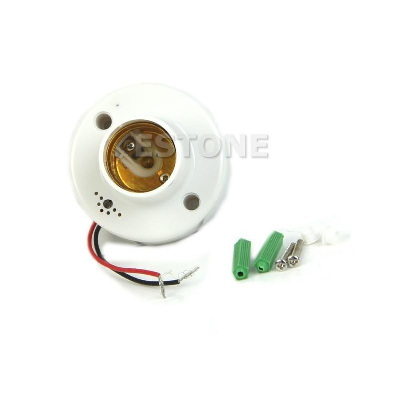 F85 E27 220v Lampa Hållare Ljud Röst Kontrollera Induktion Ljus Glödlampa Växla Adapter