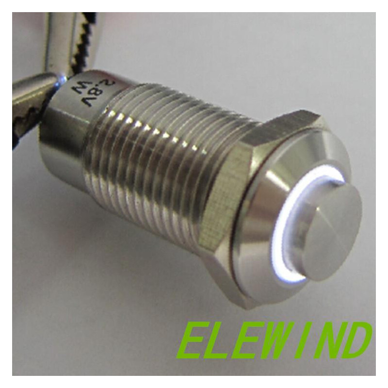 Elewind 12mm Ringa Upplyst Låsning Typ Skjuta På Knapp Växla Pm121h10ze J W 2 8v S
