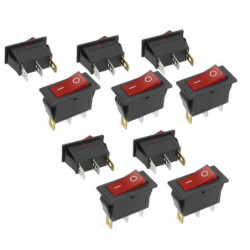 10 St 3 Stift Spst Neon Ljus På Av Rocker Växla Växelström 250v 10a 125v 15a