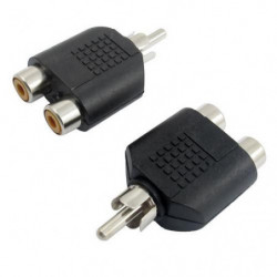 Jul Av Audio 1 Rca Manlig Plugg Till 2 Kvinna Rca Adapter Connector 2 St