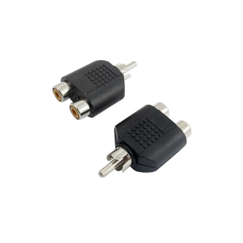 Jul Av Audio 1 Rca Manlig Plugg Till 2 Kvinna Rca Adapter Connector 2 St