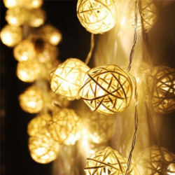 20 Led Värma Vit Rotting Boll Sträng Fe Lights För Jul Jul Bröllop Dekoration Fest Använda Sig Av