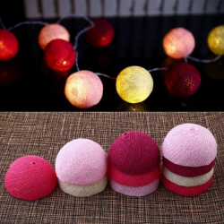 Jul Bomull 10 Boll Fe Led 1 8m Sträng Ljus Fest Utomhus Inomhus Dekor Vit Pink Mörk X Holiday Belysning