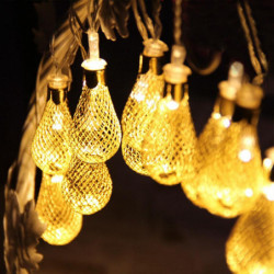 4m Led Fe Sträng Krans 20st Metall Dropp Jul Sträng Lights Utomhus 8 Upplyst Läge 220v Uteplats Bröllop