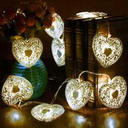 10 Led Häftigt Vit Metall Kärlek Hjärta Jul Semester Fest Bröllop Fest Dekoration Sträng Fe Ljus
