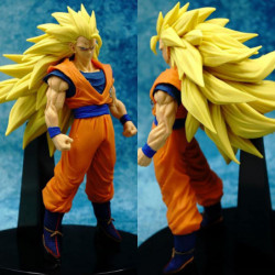 Anime Figurines Drak Boll Z Dbz Super Saiyan 3 Son Gokou Goku Tre Slåss Skada Ut Pvc Handling Figur