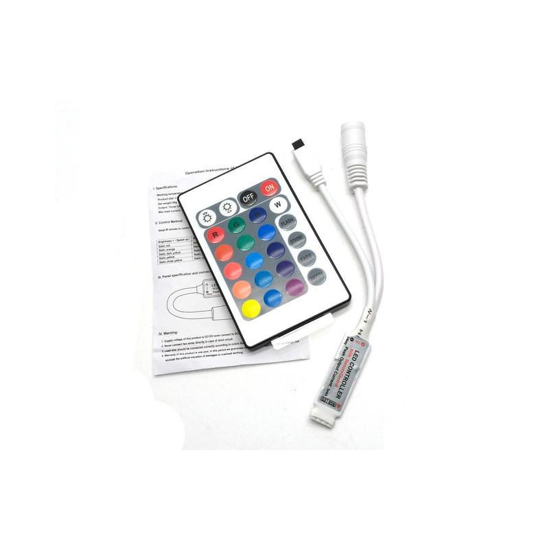 Led Remsa Lampor 24key Ir Avlägsen Kontroller 12v För Led Rgb 3528 5050 Remsa Ljus