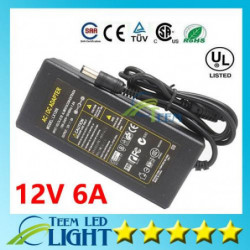 Universial Växelström Likström 12v 6a 72w Kraft Tillförsel Laddare Adapter För Led Remsa Ljus Led