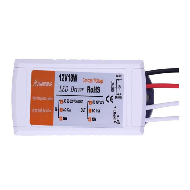 12v Dc18w Kraft Tillförsel Förare Adapter Transformator Växla För Led Remsa Ljus Glödlampa