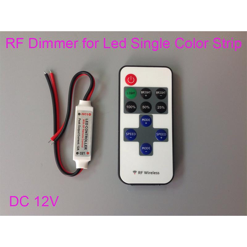 Rf Avlägsen Kontroller Likström 12v 11 Keys Mini Dimmer För Led Enda Färg Remsa 5050 3528 Hem Belysning