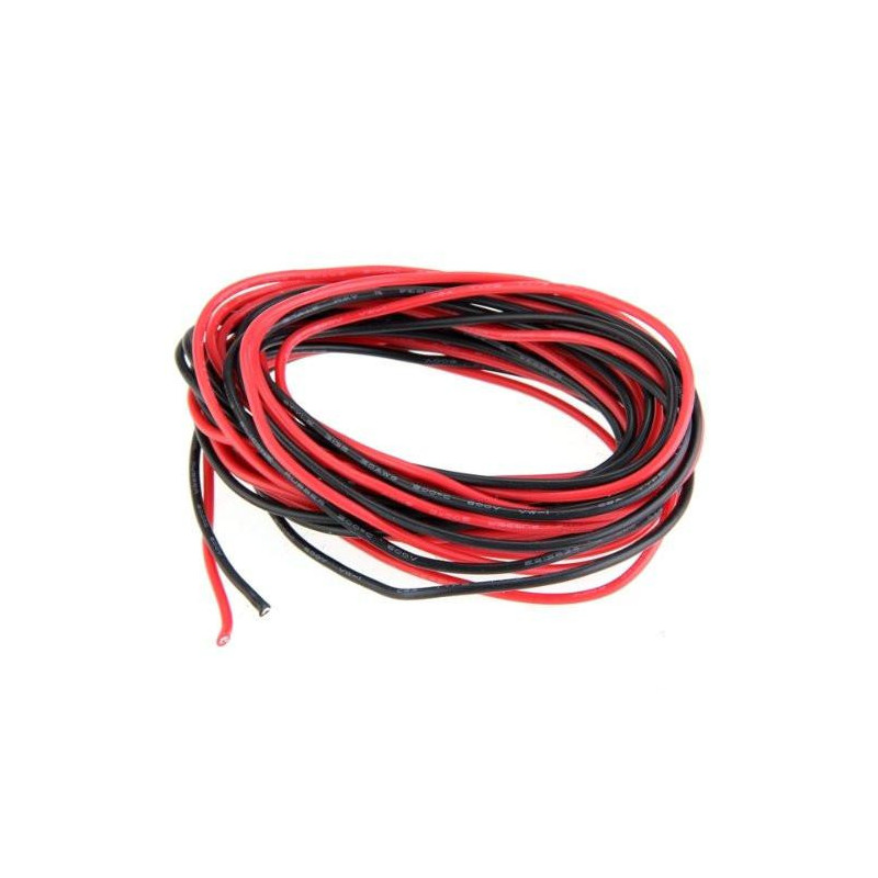 2x 3m 20 Mätare Awg Silikon Gummi Tråd Kabel Röd Svart Flexibel