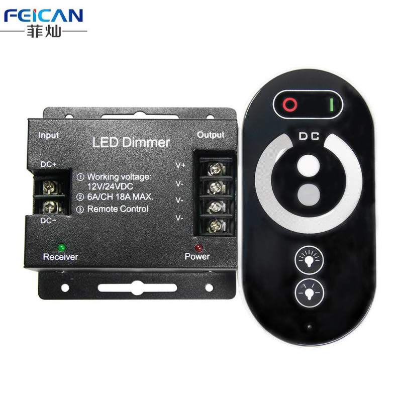 Dc1224v 6a Ch 3channel Enda Färg Järn Skal Led Kontroller Rf Full Rör Avlägsen Kontroller För Enda