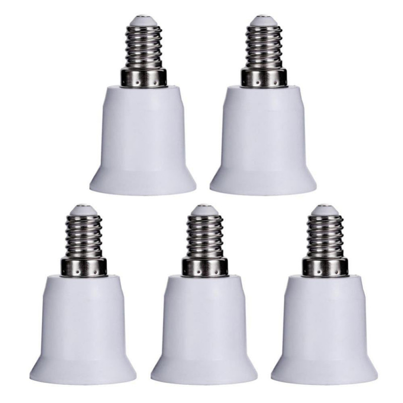 5pcs E14 Till E27 Bas Skruva Ljus Lampa Glödlampa Hållare Adapter Uttag Omvandlare E14 Till E27 Lampa