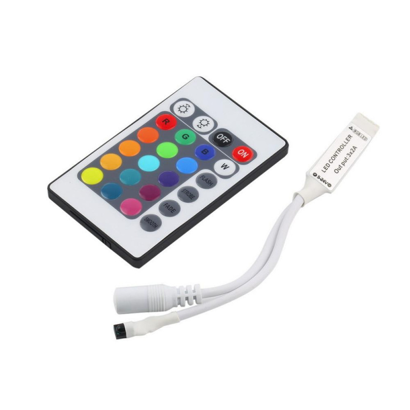 Kontroller 24 Keys Ir Avlägsen Kontroller Trådlös För Smd3528 Smd5050 Rgb Led Remsa Lampor Hög Slits