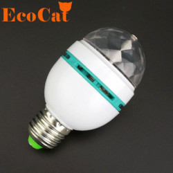 E27 3w 110v220v Färgrik Bil Roterande Rgb Ojektor Kristall Led Skede Ljus Magi Boll Dj Fest Disko Effekt
