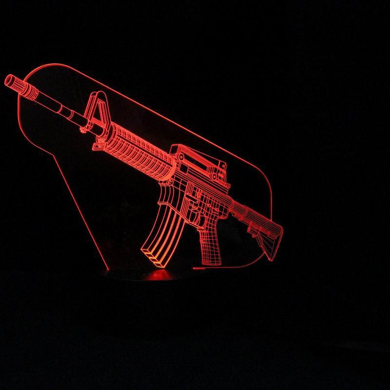 Häftigt 3d Maskin Pistol Tabell Lampa Led Natt Lights Med Atmosfär Lampa Som