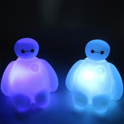 Kreativ Led Natt Ljus Rgb Led Färg Byta Nattlampa Barn 39 S Tecknad Serie Baymax Ljus Sensor Natt Led