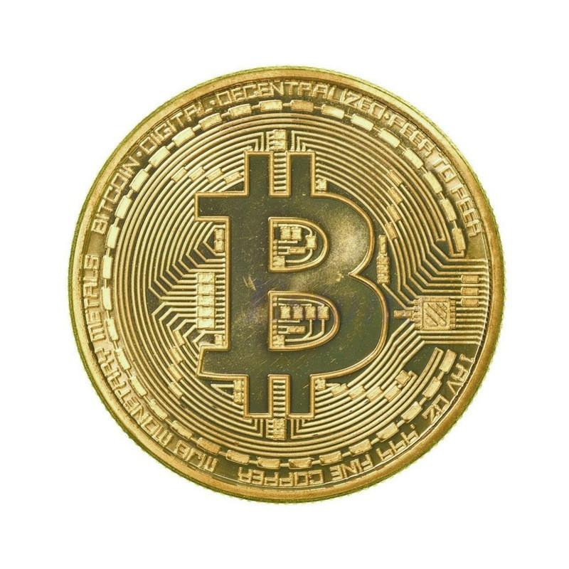 1 X Guld Plated Bitcoin Mynt Samlarpos Trunc Btc Mynt Konst Samling Fysisk Ljus Din Liv